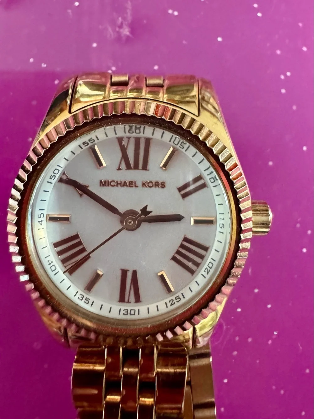 Michael Kors Gold Tone Women's Bracelet Watch with White Dial